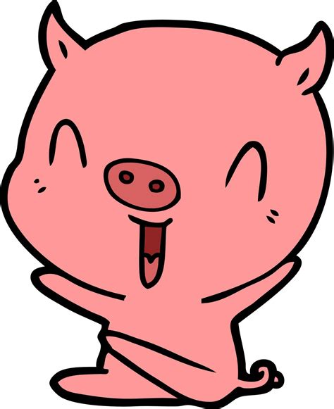 happy cartoon sitting pig 12470676 Vector Art at Vecteezy