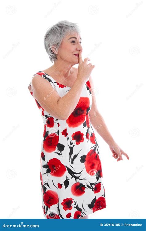 Mature Lady Begs For Attention Isolated On White Stock Image Image Of Pension Advice 35916105
