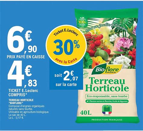 Promo Terreau Horticole Bioflore Chez E Leclerc ICatalogue Fr