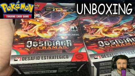 Unboxing Deck Desafio Estrat Gico Obsidiana Em Chamas Pok Mon Tcg