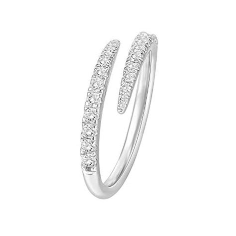 PAVOI 14K Gold Plated Cubic Zirconia Open Twist Eternity Band White