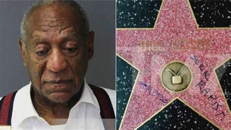 Una Vez M S Vandalizan La Estrella De Bill Cosby En El Paseo De La