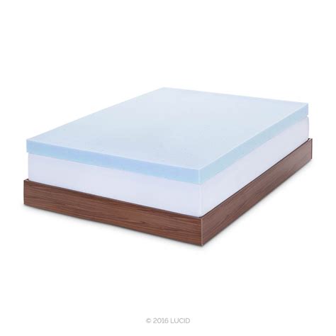 Lucid 4 Inch Gel Memory Foam Mattress Topper Queen 848971052051 | eBay