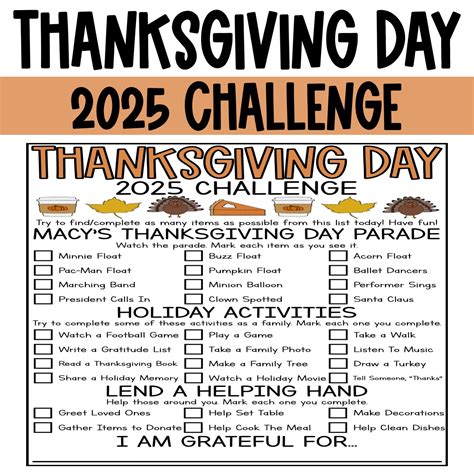 Thanksgiving Parade Scavenger Hunt 2025 Printable | Fanny Printable