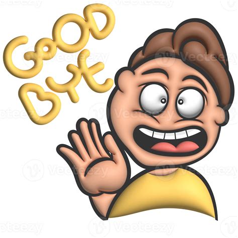 Cartoon man say good bye 3d 26803577 PNG
