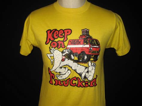 Vintage 70 S T Shirt Keep On Truckin Iron On Soft Etsy