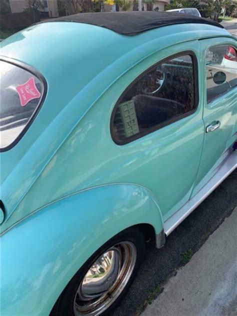 1961 Teal Blue Rag Top Volkswagen Beetle Bug VW 61 Classic