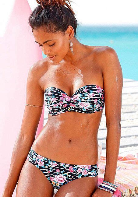 Floral Bandeau Bikini Top Floral Print Bikini Bottom From Lascana