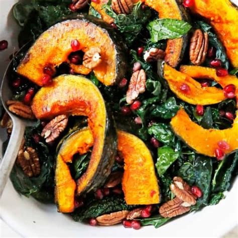 Winter Harvest Kale Salad With Squash And Maple Balsamic Dressing