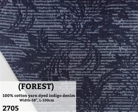 Kamlesh Textiles Casual Forest 100 Cotton Yarn Dyed Indigo Denim