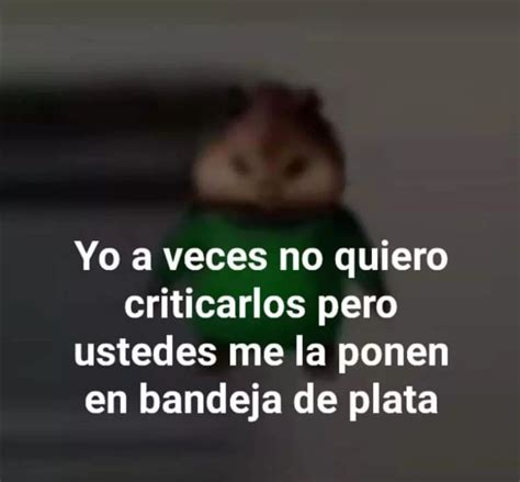 Yo A Veces No Quiero Criticarlos Pero Ustedes Me La Ponen En Bandeja De