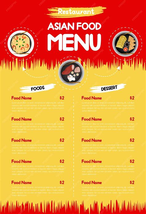 Premium Vector Asian Food Menu Template