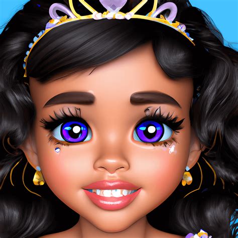 Beautiful 4k Dark Brown Skin Disney Princess with Realistic Eyes and ...