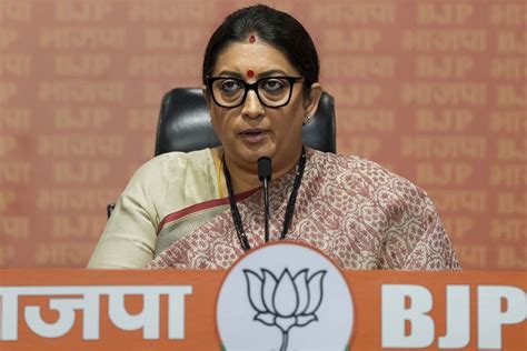 Smriti Irani Fear Of Defeat Haunting Congress Smriti Irani On Delay