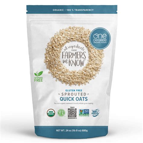 Organic Sprouted Quick Oats G One Degree Organics