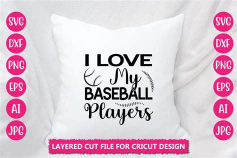 I Love My Baseball Players Svg Cut File By Designadda Thehungryjpeg