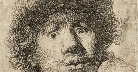 Rembrandt Harmensz Van Rijn Self Portrait With Beret Wide Eyed 1630