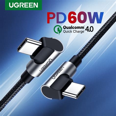 Ugreen 70531 60w Right Angle Usb C To C Cable 2m Mandl Computers Technology