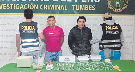 Tumbes Capturan A Dos Presuntos Vendedores De Drogas Policía Perú