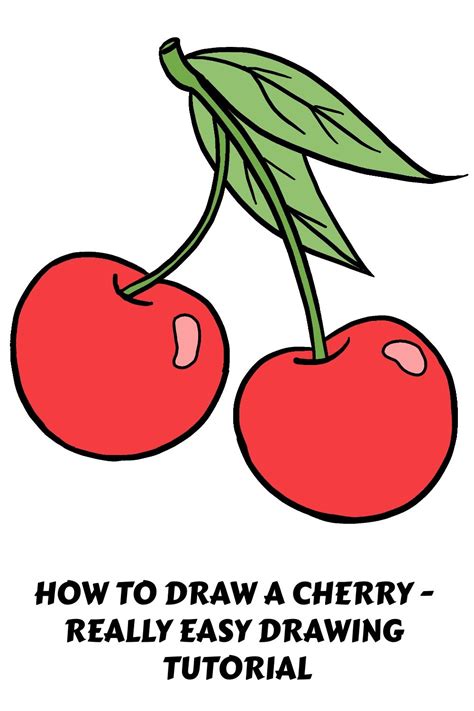 How To Draw Cherries Really Easy Drawing Tutorial In Drawing