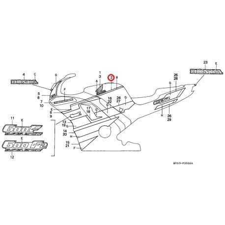 Adhesivo Franja Deposito De Gasolina Honda Cbr F De