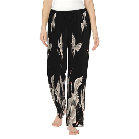 Disketp Japanese White Cranes for Women's Pajama Pants - Ultra Soft