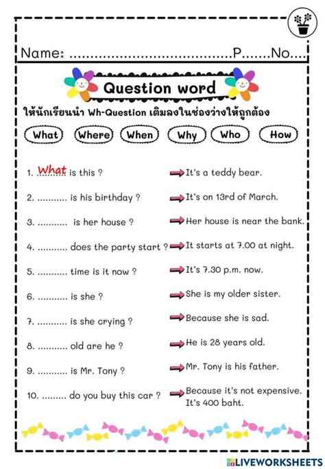 1635240 Question Words Teachersai94 Liveworksheets