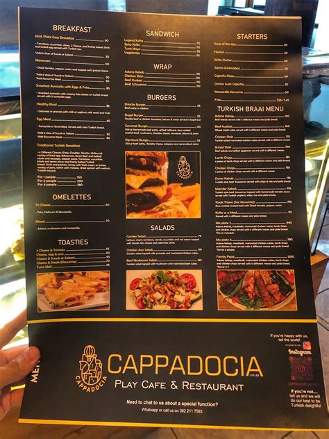 Carta De Cappadocia Play Cafe Restaurant Lethabong