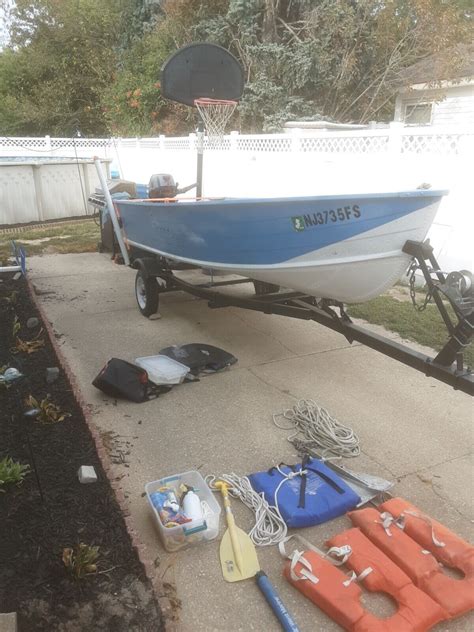 14 Grumman Aluminum Boat With Motor And Trailer 1991 For Sale For