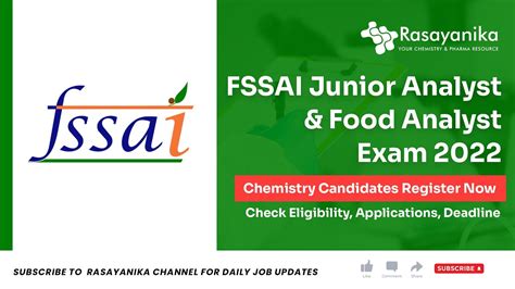 Notification For FSSAI Junior Analyst Food Analyst Exam 2022 Check