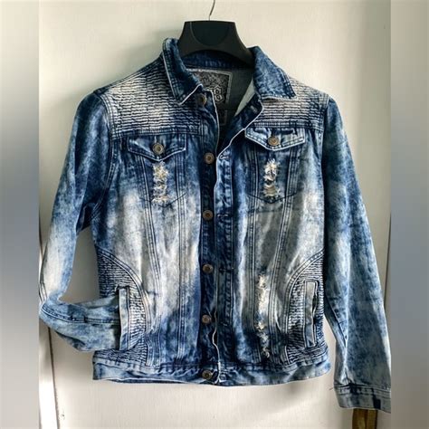 Jackets Coats Original Brand Mens Distressed Jean Jacket