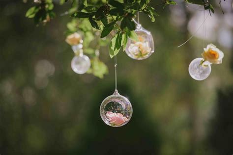 Hanging Glass Balls Flowers Wedding Deco Nature Wedding Make Design