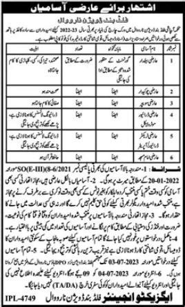 Job Positions At Irrigation Department Narowal 2024 Job Advertisement