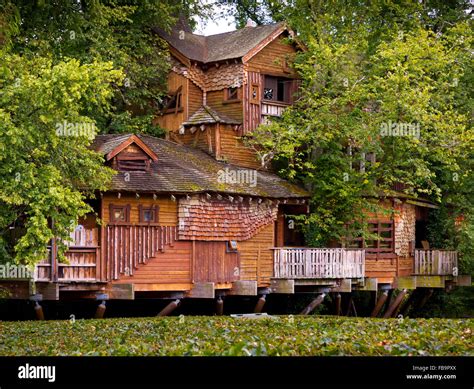 The Wooden Treehouse at Alnwick Gardens in Northumberland England UK designed by Jacques and ...