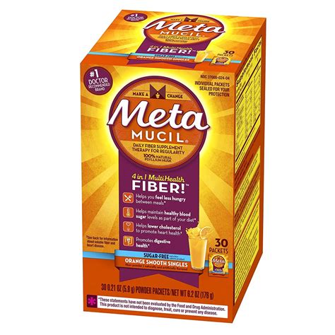 Buy Metamucil Fiber Singles Smooth Texture Sugar Free Orange 30