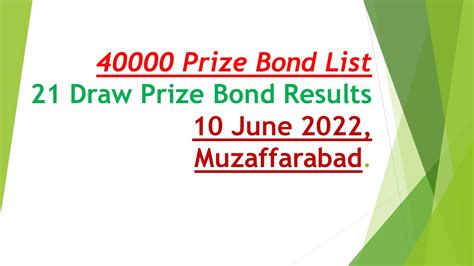 Prize Bond List Check Online St Draw Results