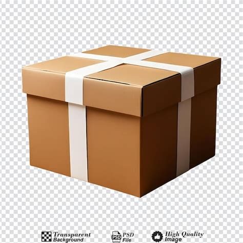 Empty Cardboard Box Isolated On Transparent Background Premium AI