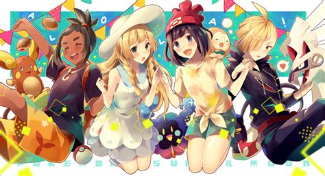 Lillie Selene Rowlet Gladion Hau And 3 More Pokemon And 2 More