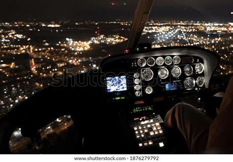 Cockpit Helicopter Flight Night Stock Photo 1876279792 | Shutterstock