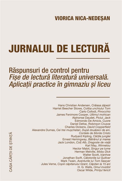 Jurnalul de lectură Răspunsuri de control pentru Fişe de lectură