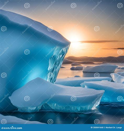 Large Icebergs Ai Generatet Stock Photo Image Of Arctic Shine