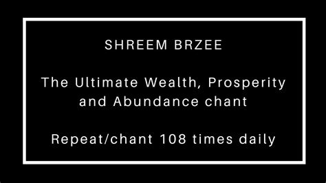 Shreem Brzee Mantra 108 Times Chant Money Prosperity Abundance