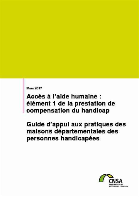 Acc S Laide Humaine L Ment De La Prestation De Pdf