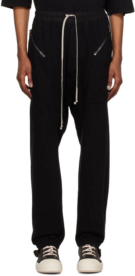 Black Drawstring Cargo Pants By Rick Owens DRKSHDW On Sale