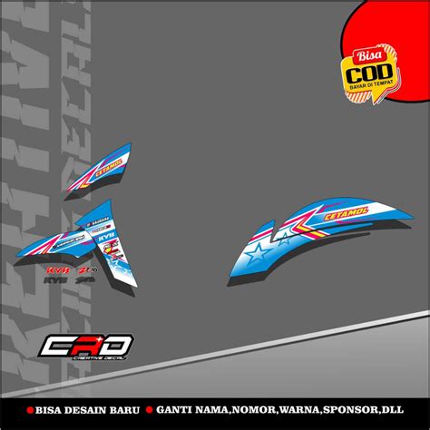 Jual Stiker Striping Yamaha Fino 125 Variasi Biru Putih Terbaru Keren