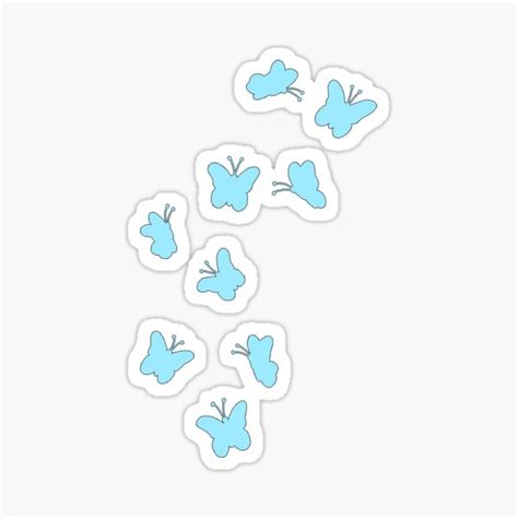 Light Blue Butterfly Pack Sticker For Sale By Chels5 Redbubble