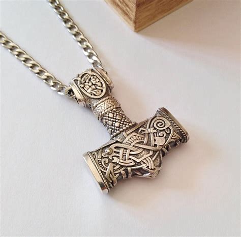 Oxidized Silver Mjolnir Pendant Men S Aged Silver Handmade