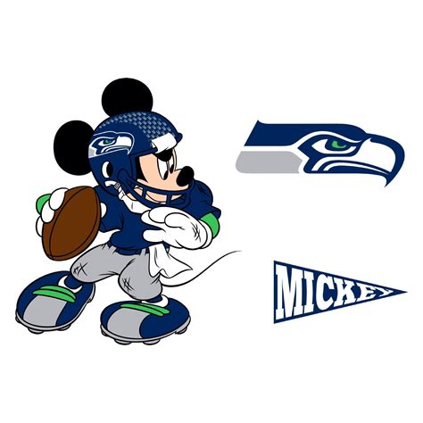 Seattle Seahawks Mickey Mouse Officially Licensed Nfl Removabl