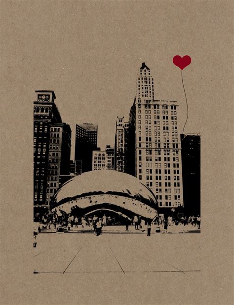 Chicago Bean Skyline Drawing