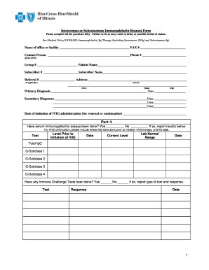 Il Bcbs Intravenous Or Subcutaneous Immunoglobulin Request Form